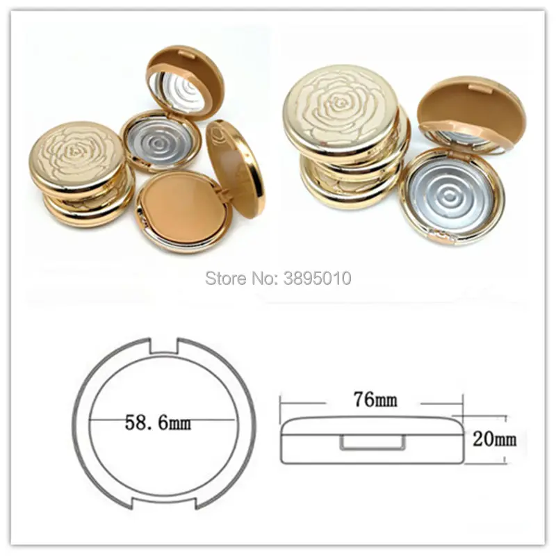 Gold Round Empty Cosmetic Blusher Case Diy Plastic Eyeshadow Powder - gold round empty cosmetic blusher case diy plastic eyeshadow powder container lipstick sub storage box f427 in refillable bottles from beauty health on